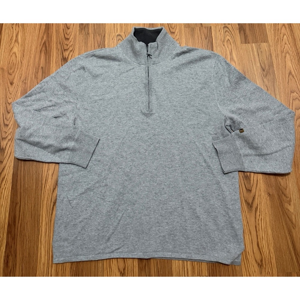 The North Face Quarter Zip Sweater Men Large Gray Fleece Lined Mock Neck